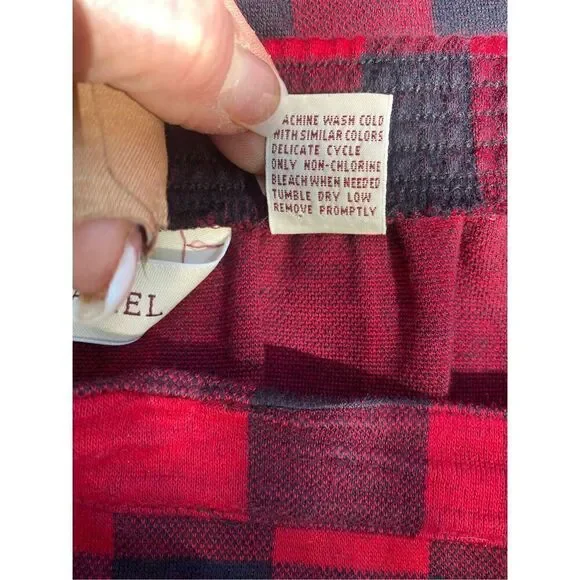 Bechamel Buffalo Plaid Skirt Pull-On Fringe Detail Sz S Vintage - Picture 10 of 10